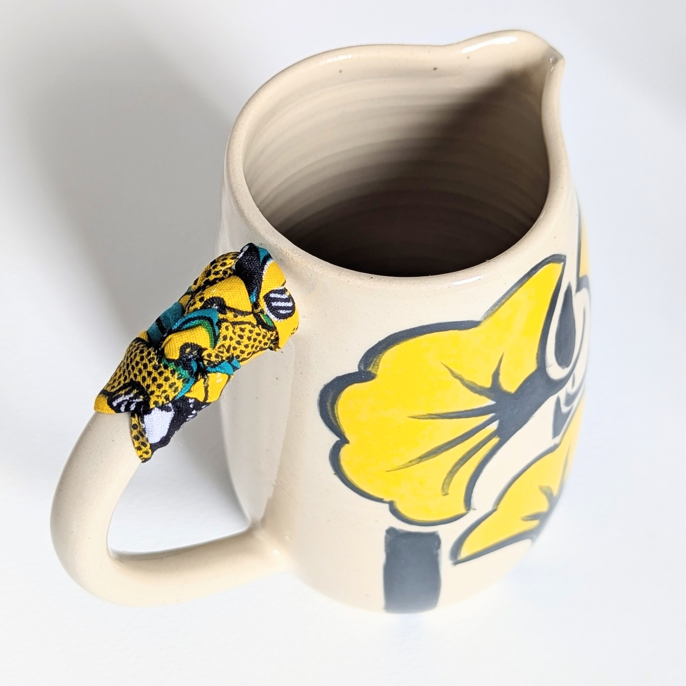 Fleur de mariage raye jaune et noir